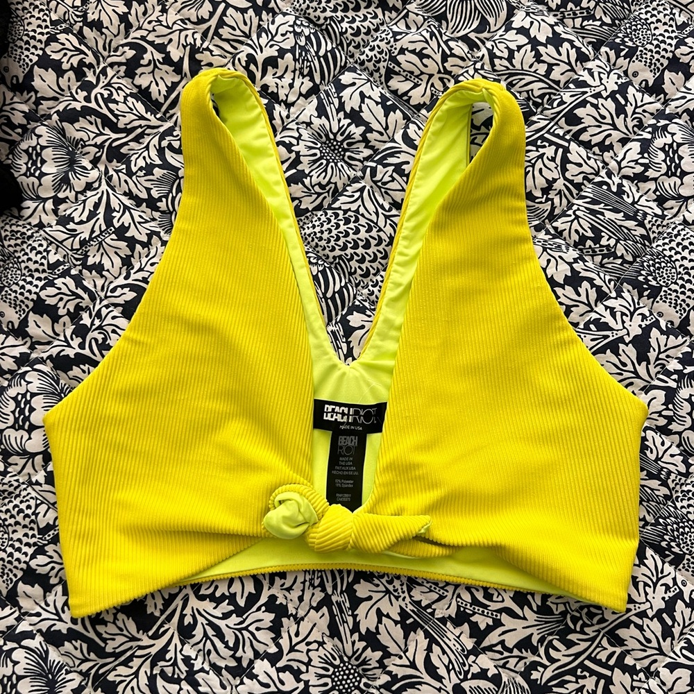Beach Riot Neon Yellow Bikini size M bottom and XS top.